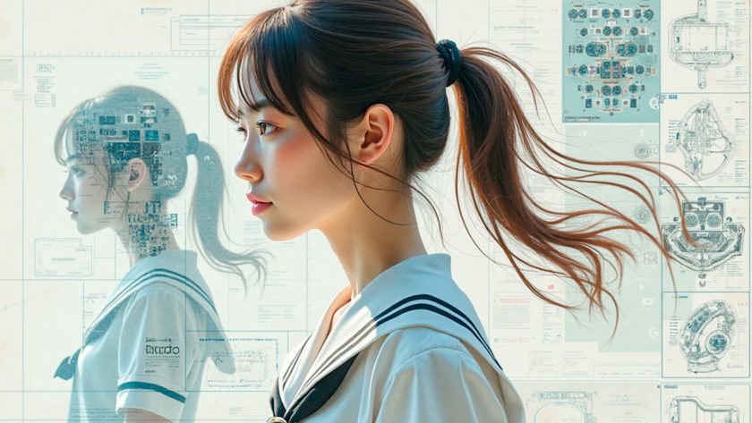 新しい概念を考える高校生のイメージ画像 AI生成