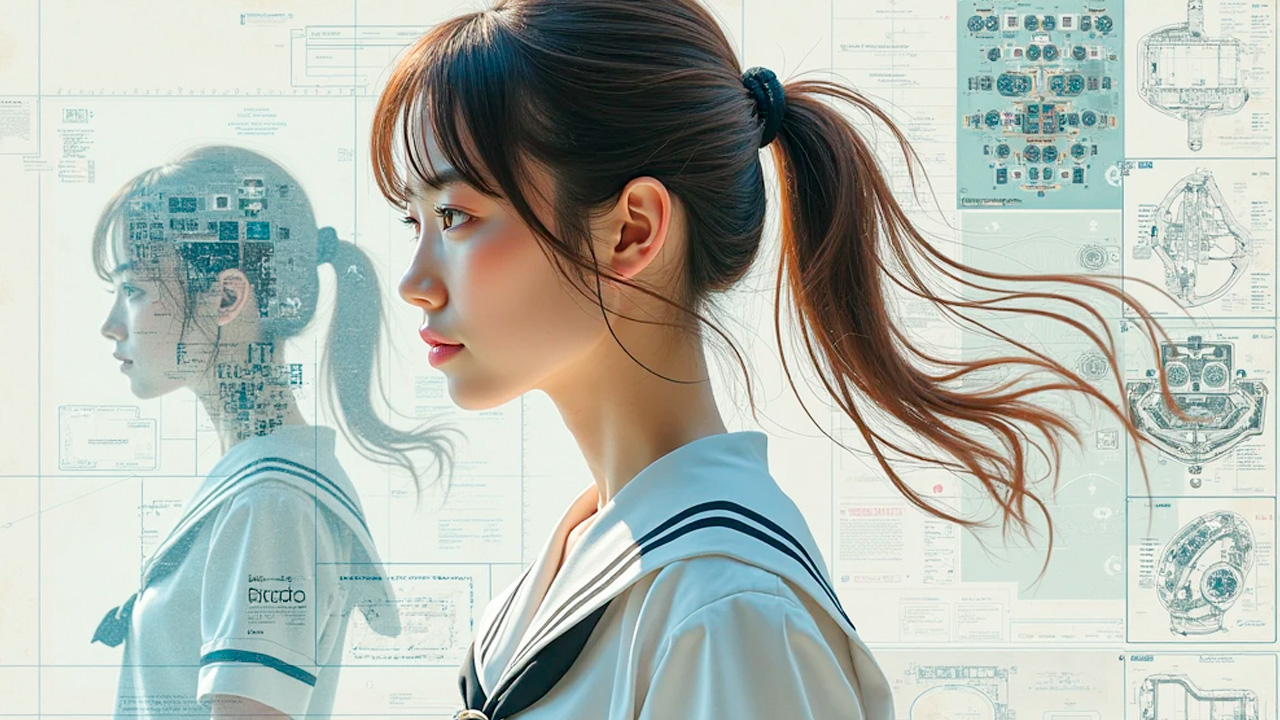 新しい概念を考える高校生のイメージ画像 AI生成