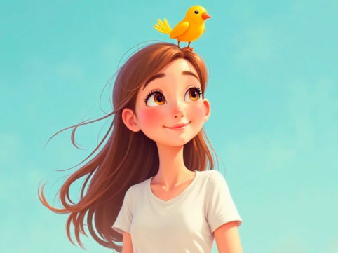 インコと仲が良い女性のイメージ画像 AI生成