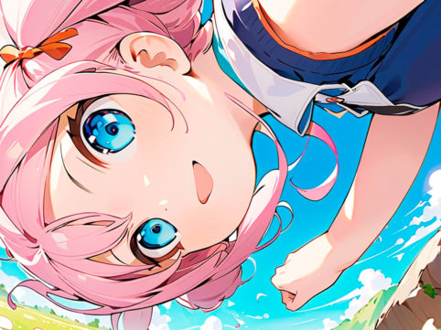 知って笑顔になる女の子のイメージ画像 AI生成