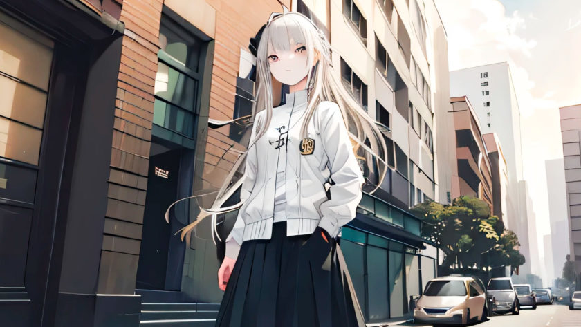 街で散歩しながら観察する女子のイメージ画像 AI生成