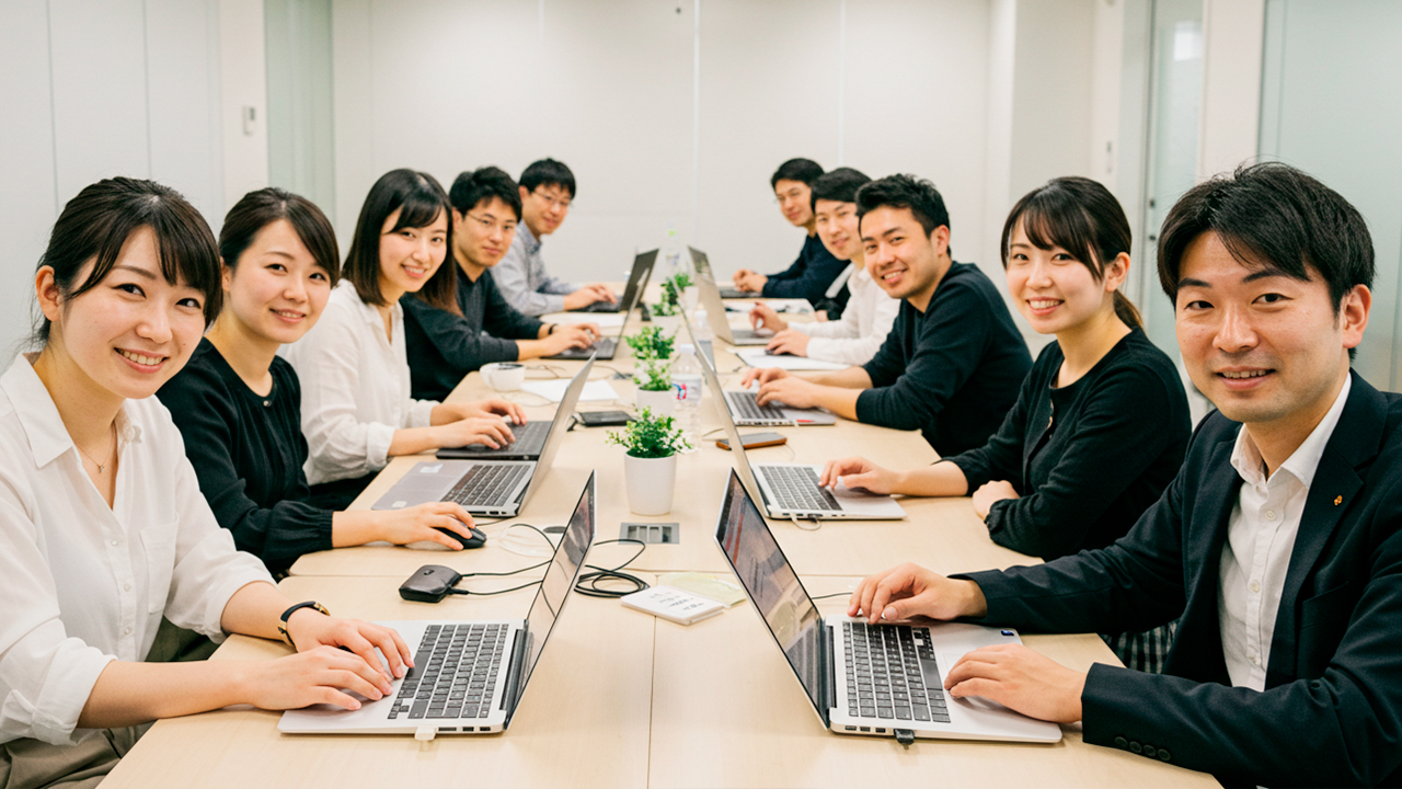 複数のチームで働くイメージ画像 AI生成