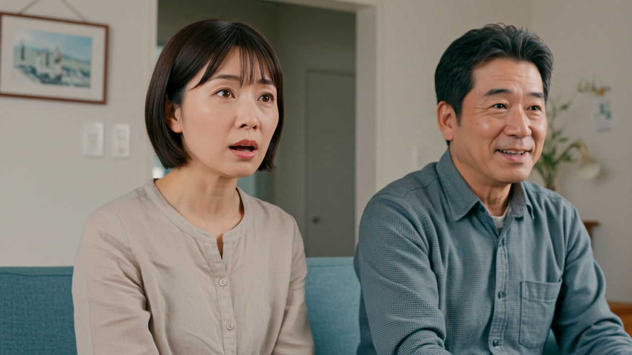 テレビ番組を見る男女 AI生成