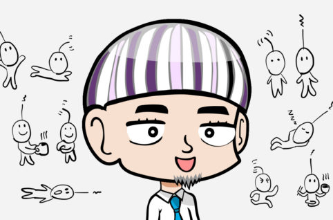 4コマ漫画のイメージ画像 紫色