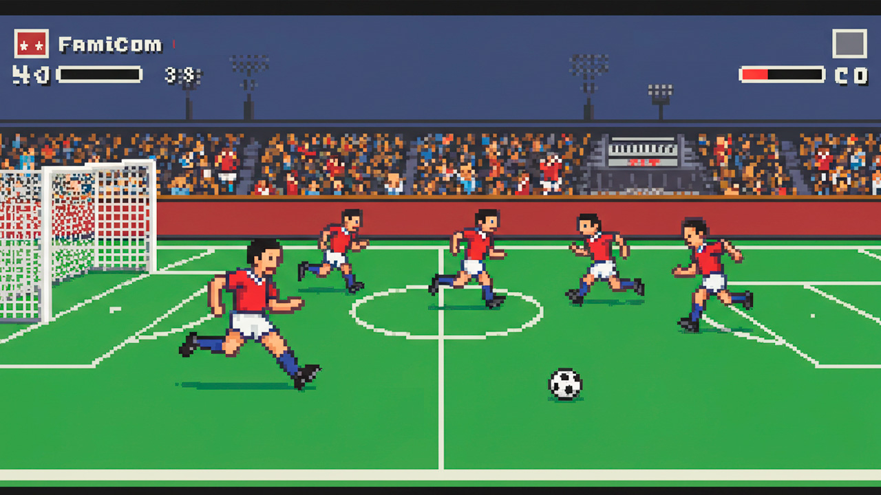 ファミコン サッカーのイメージ画像 AI生成