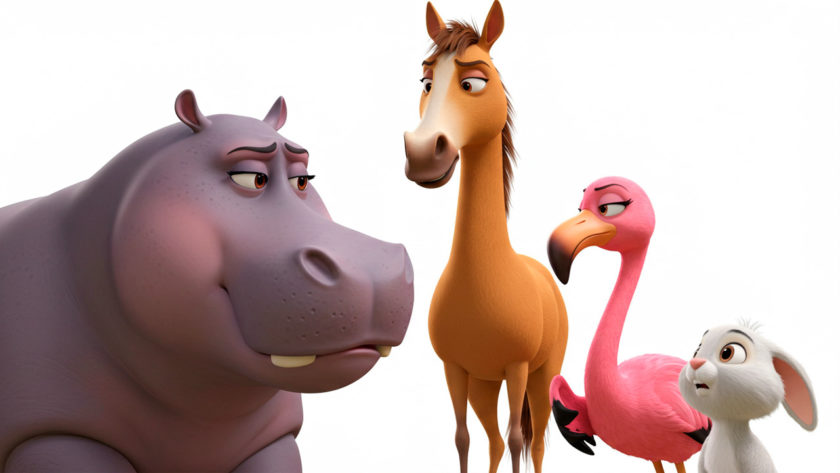 コミュニケーションする動物たち AI生成