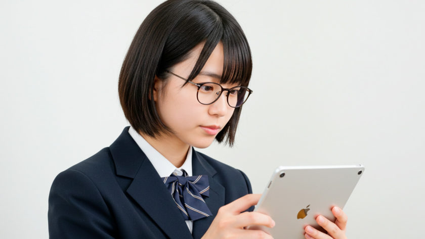 動画学習する高校生 AI生成