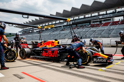 ピットインするF1マシン AI生成