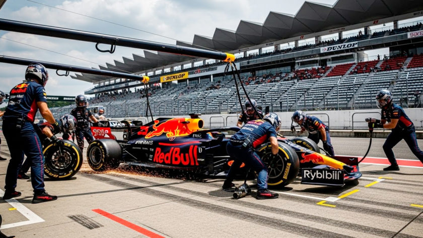 ピットインするF1マシン AI生成