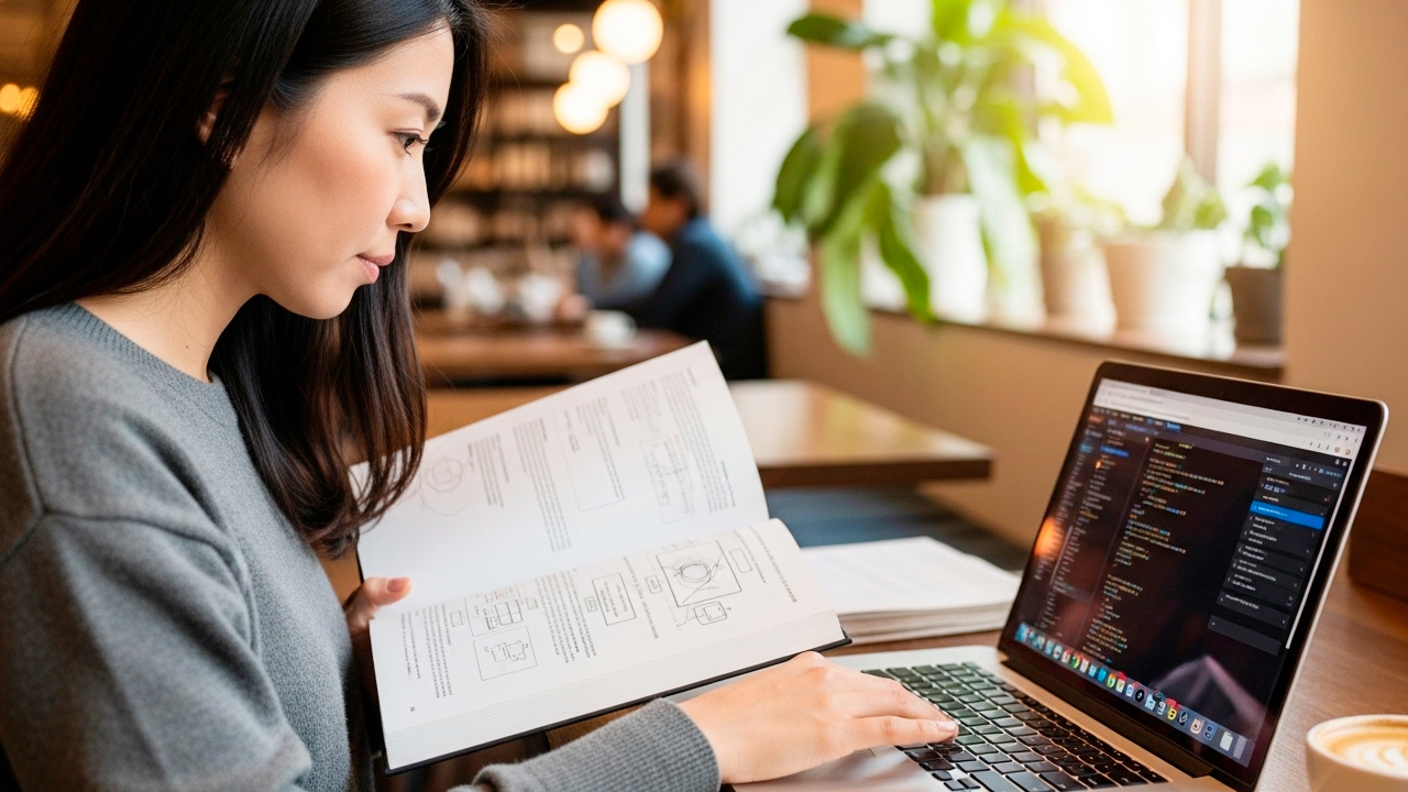 ウェブ制作する女性 AI生成