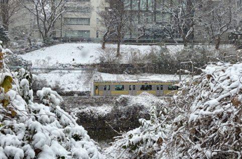 雪景色 JR総武線