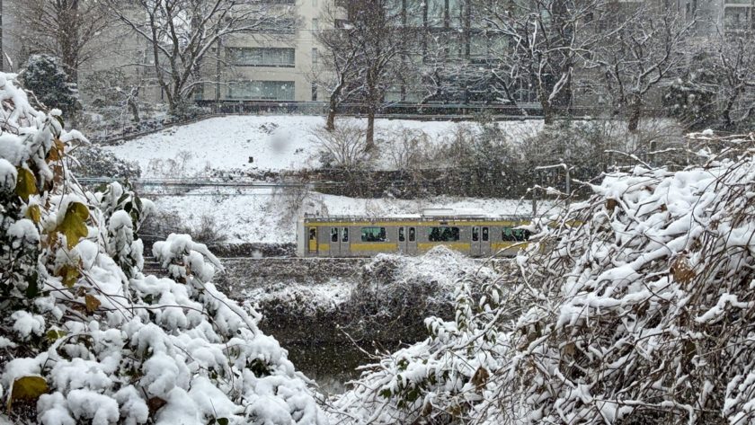 雪景色 JR総武線