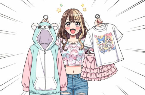 可愛い服を見つけて興奮するギャル AI生成